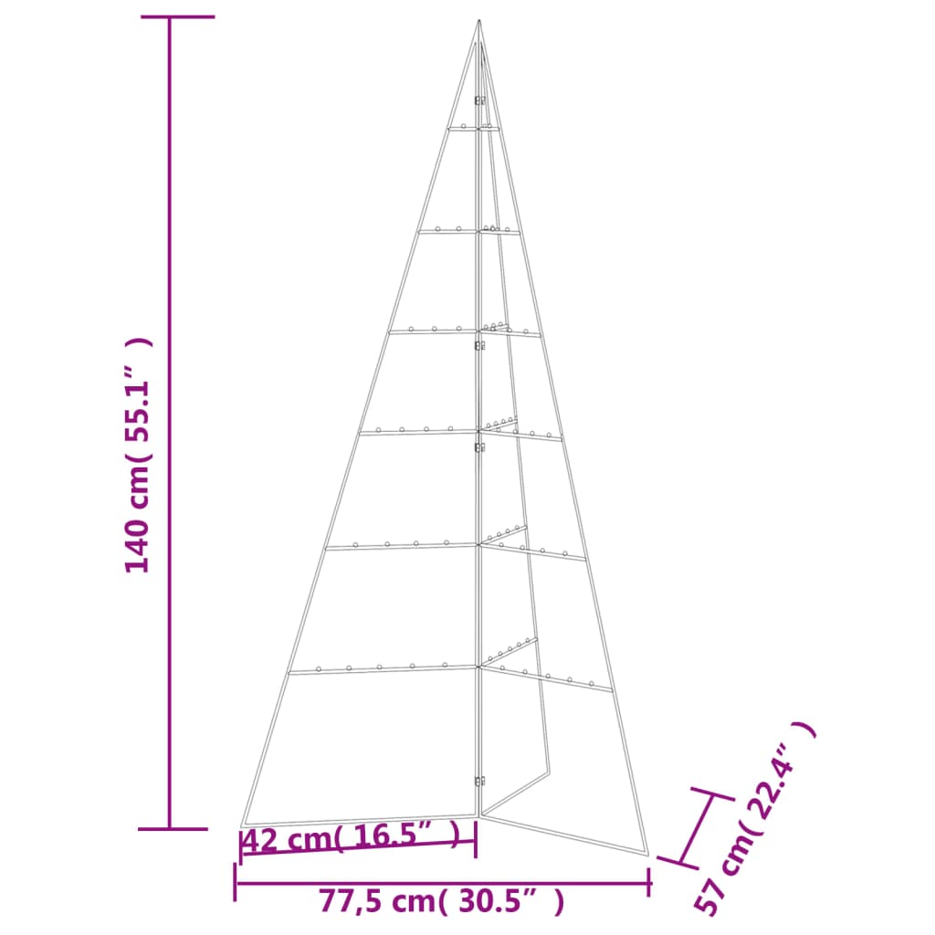 Julgran i metall svart 140 cm