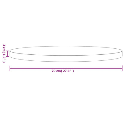 Bordsskiva rund Ø70x3 cm massiv furu