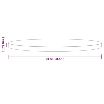 Bordsskiva rund Ø80x3 cm massiv furu