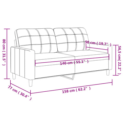 2-sitssoffa ljusgrå 140 cm tyg