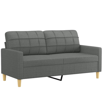 Soffa 2-sits mörkgrå 140 cm tyg