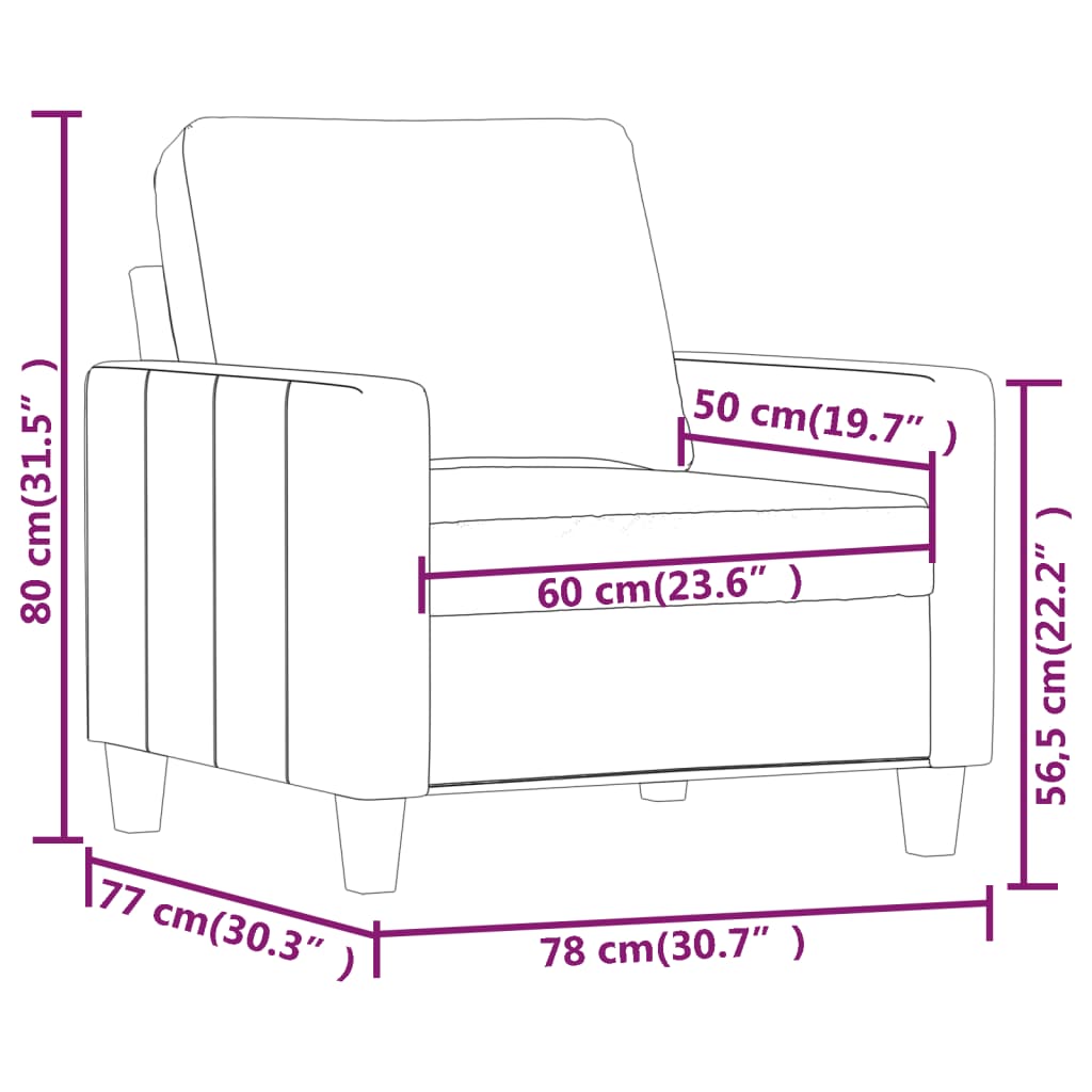 Fåtölj Cappuccino 60 cm konstläder