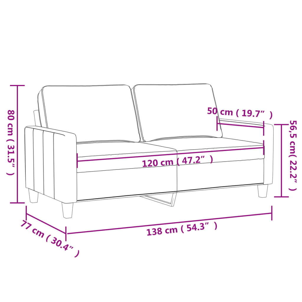 2-sitssoffa svart 120 cm konstläder