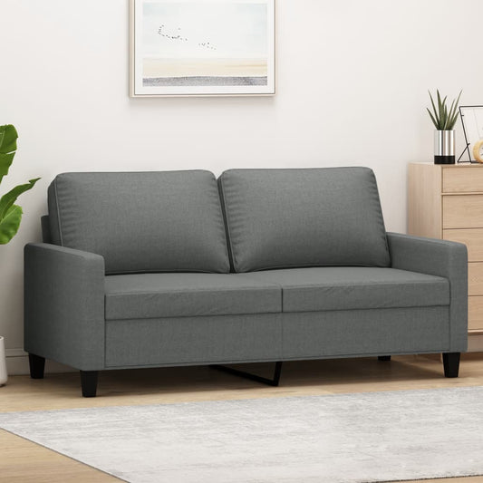 Soffa 2-sits mörkgrå 140 cm tyg