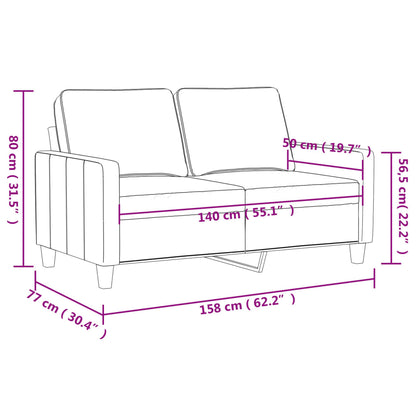 2-sitssoffa ljusggul 140 cm tyg