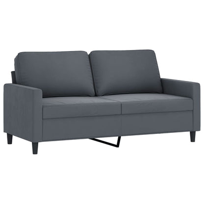 Soffa 2-sits mörkgrå 140 cm sammet