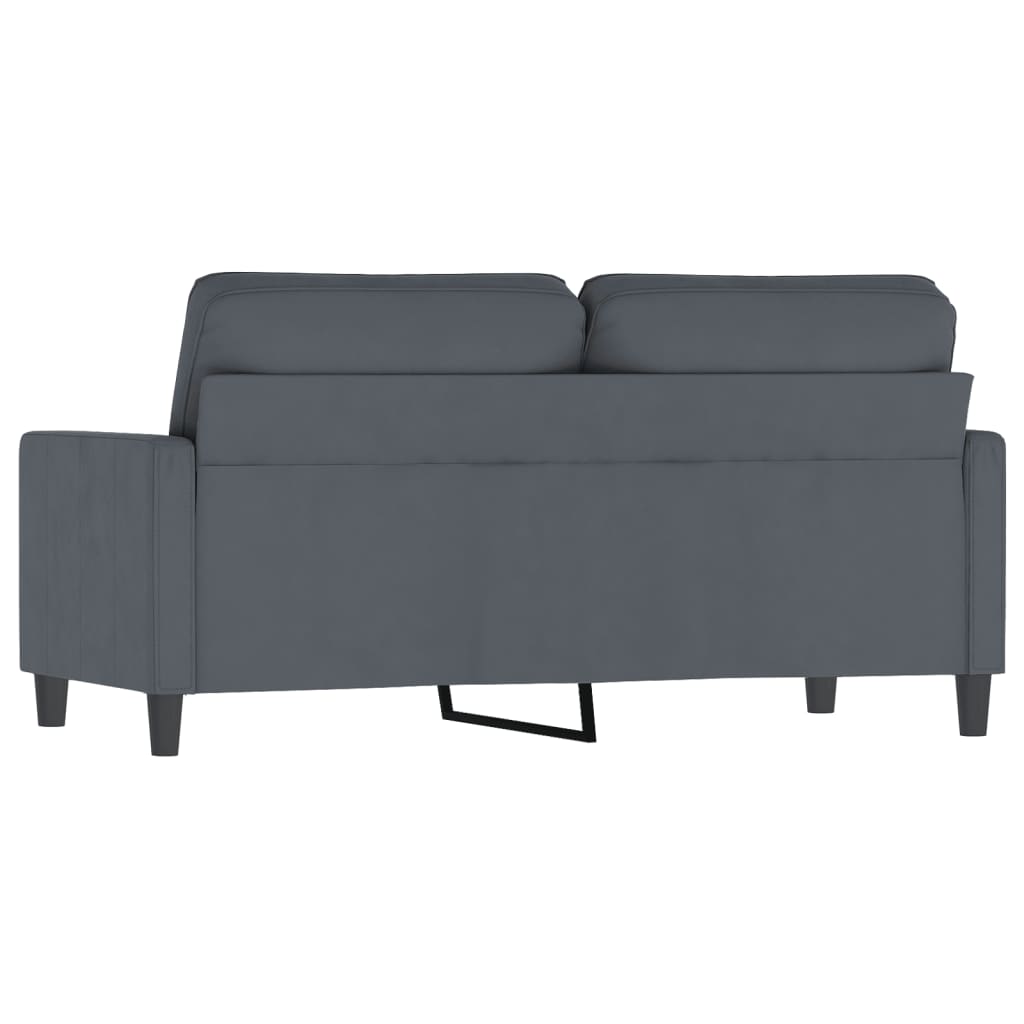 Soffa 2-sits mörkgrå 140 cm sammet