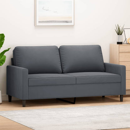 Soffa 2-sits mörkgrå 140 cm sammet