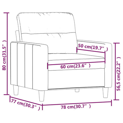 Fåtölj brun 60 cm tyg