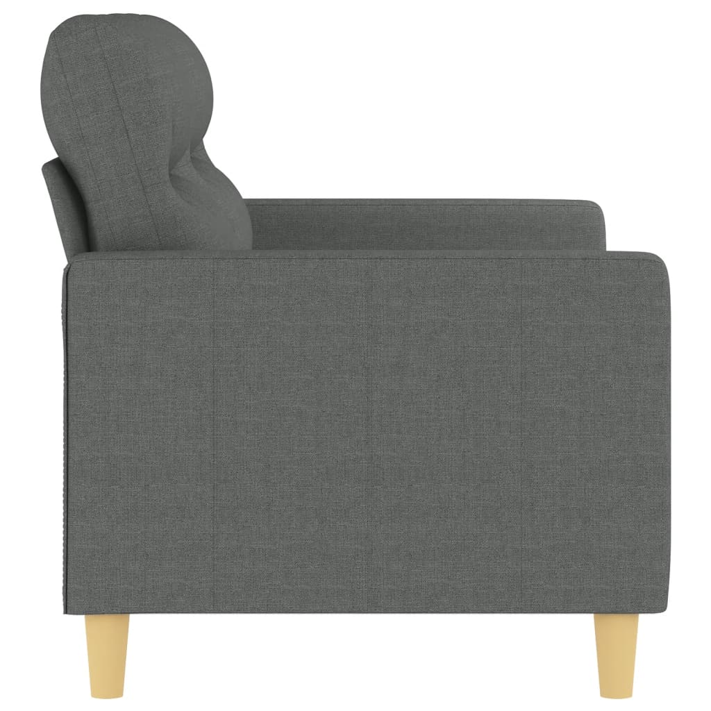 Soffa 2-sits mörkgrå 120 cm tyg