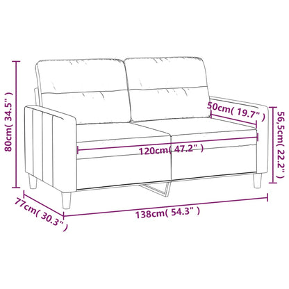 2-sitssoffa ljusggul 120 cm tyg