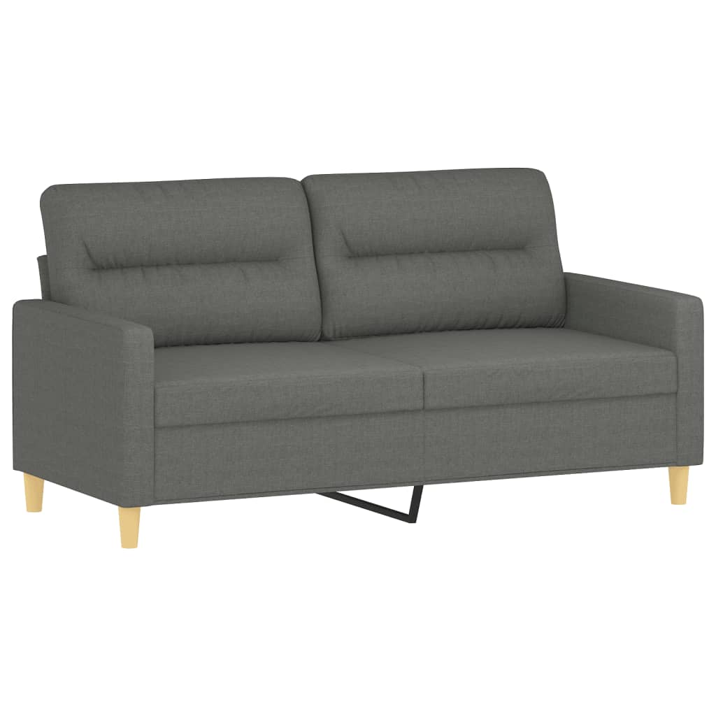 Soffa 2-sits mörkgrå 140 cm tyg