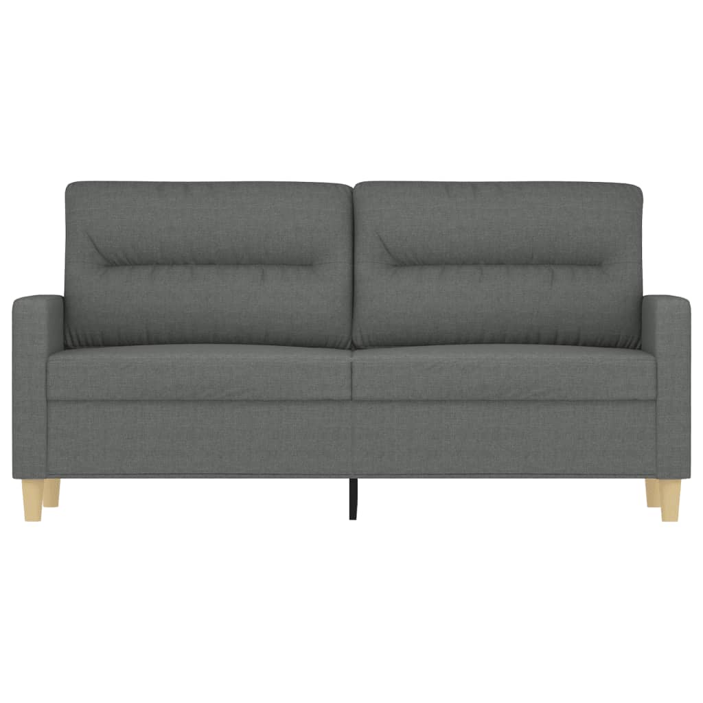 Soffa 2-sits mörkgrå 140 cm tyg