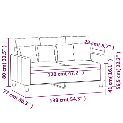 2-sitssoffa ljusgrå Svart 120 cm tyg