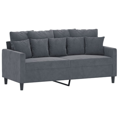 Soffa 2-sits mörkgrå 140 cm sammet