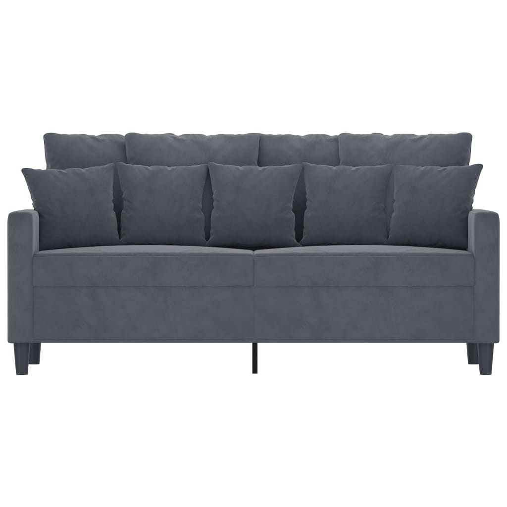 Soffa 2-sits mörkgrå 140 cm sammet