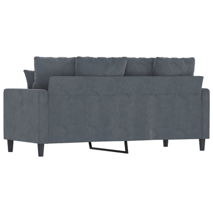 Soffa 2-sits mörkgrå 140 cm sammet