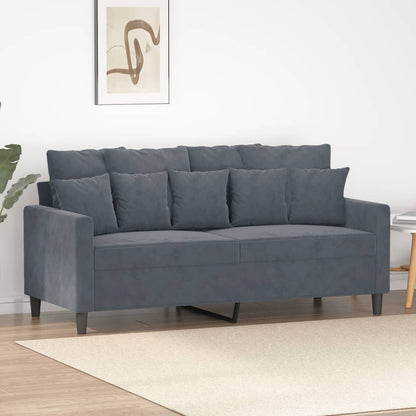 Soffa 2-sits mörkgrå 140 cm sammet