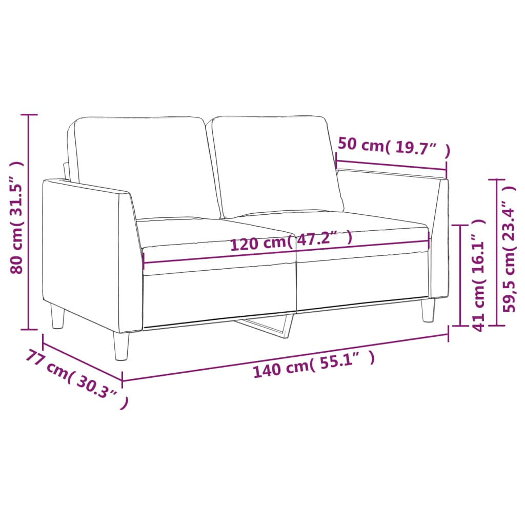 2-sitssoffa gräddvit 120 cm konstläder