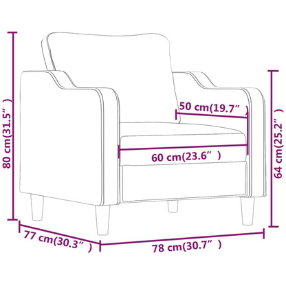 Fåtölj gräddvit 60 cm tyg