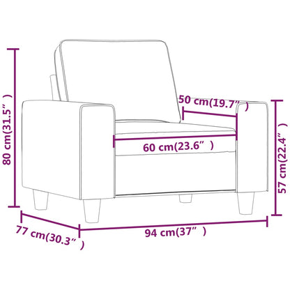 Fåtölj gräddvit 60 cm tyg