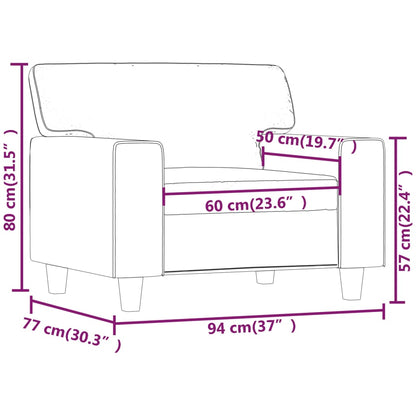 Fåtölj svart 60 cm konstläder