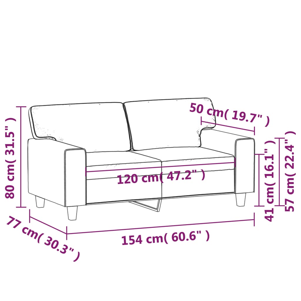 2-sitssoffa Grå 120 cm konstläder