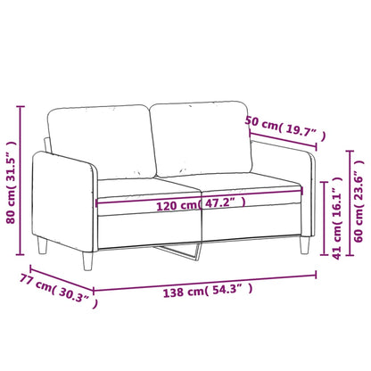 2-sitssoffa ljusgrå 120 cm sammet