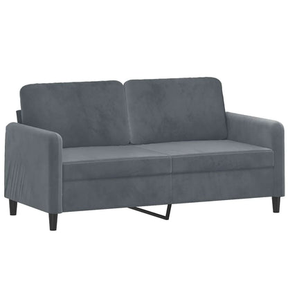 Soffa 2-sits mörkgrå 140 cm sammet