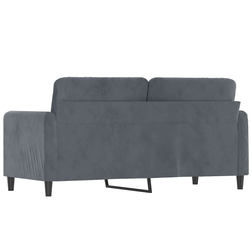 Soffa 2-sits mörkgrå 140 cm sammet