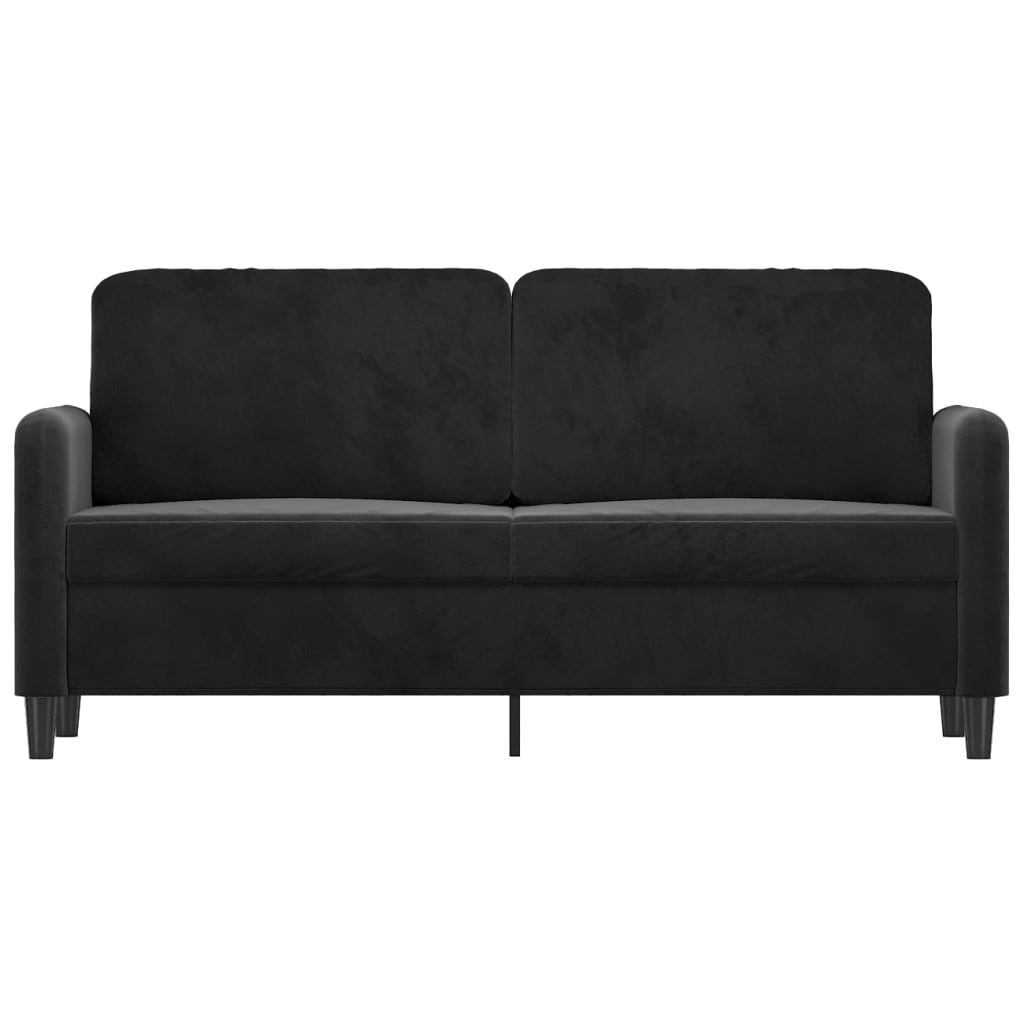 Soffa 2-sits svart 140 cm sammet