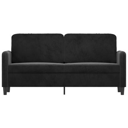 Soffa 2-sits svart 140 cm sammet