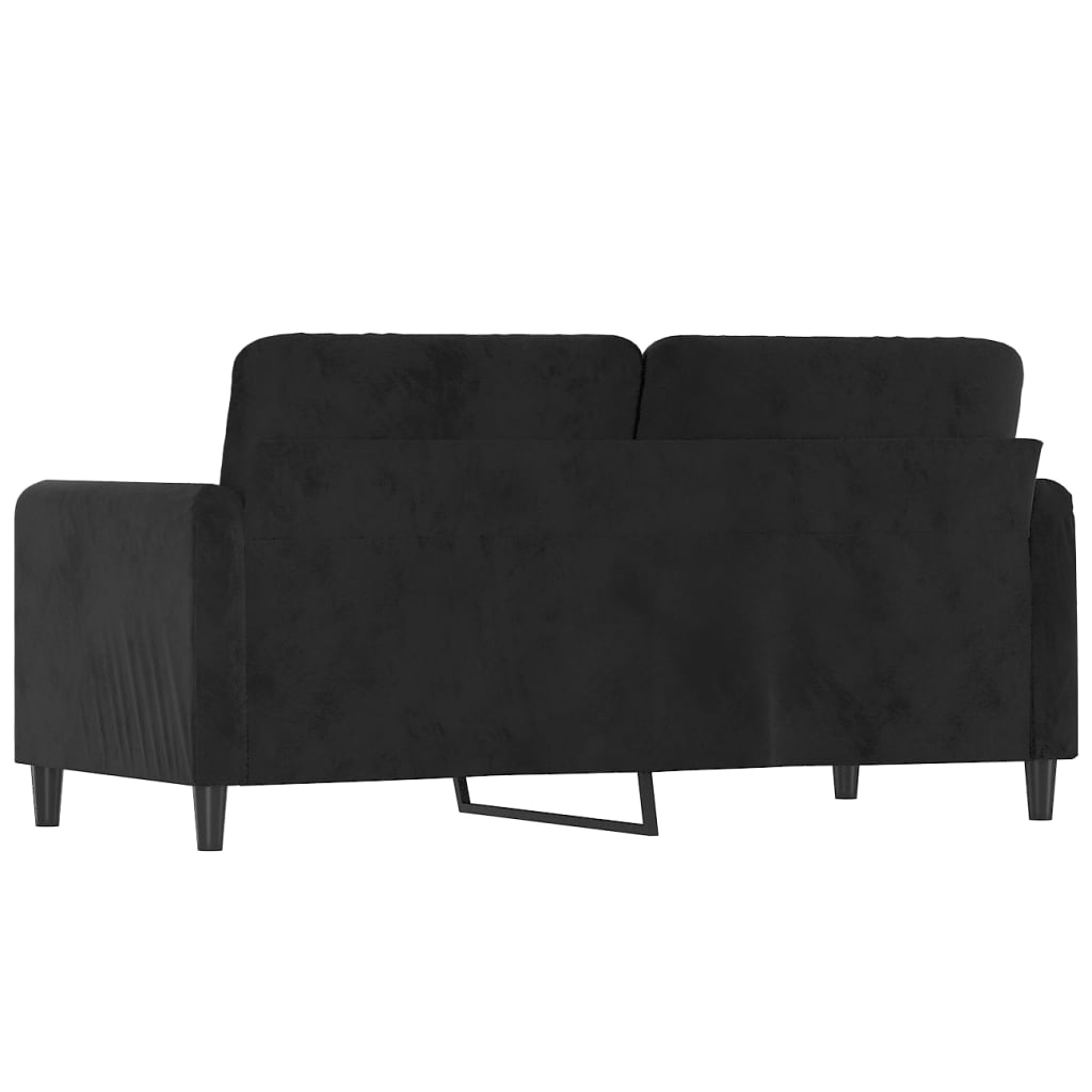 Soffa 2-sits svart 140 cm sammet