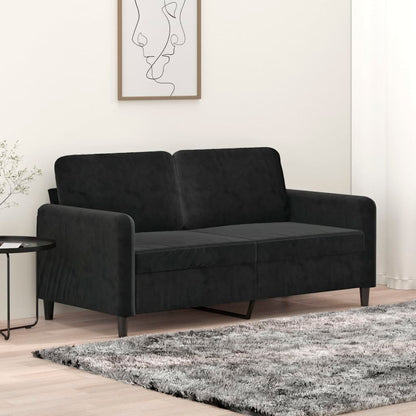 Soffa 2-sits svart 140 cm sammet