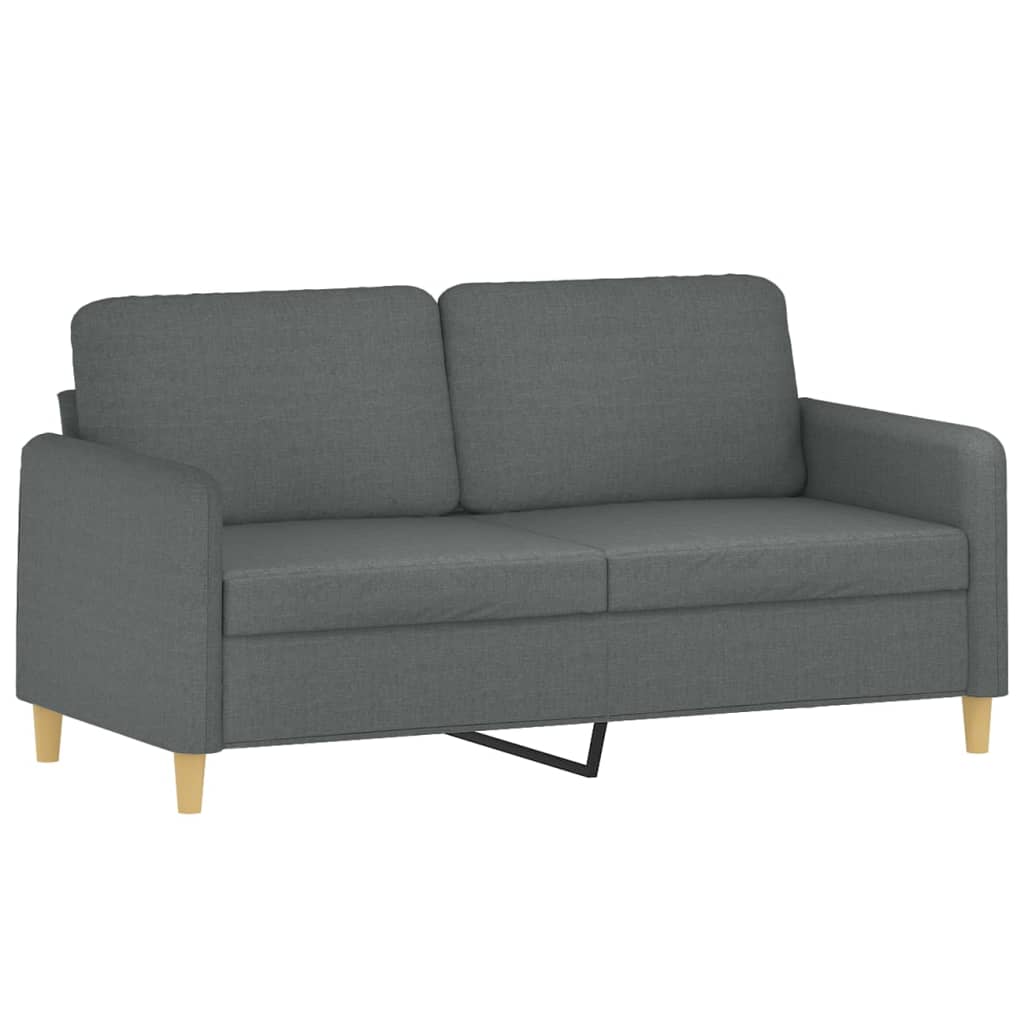 Soffa 2-sits mörkgrå 140 cm tyg