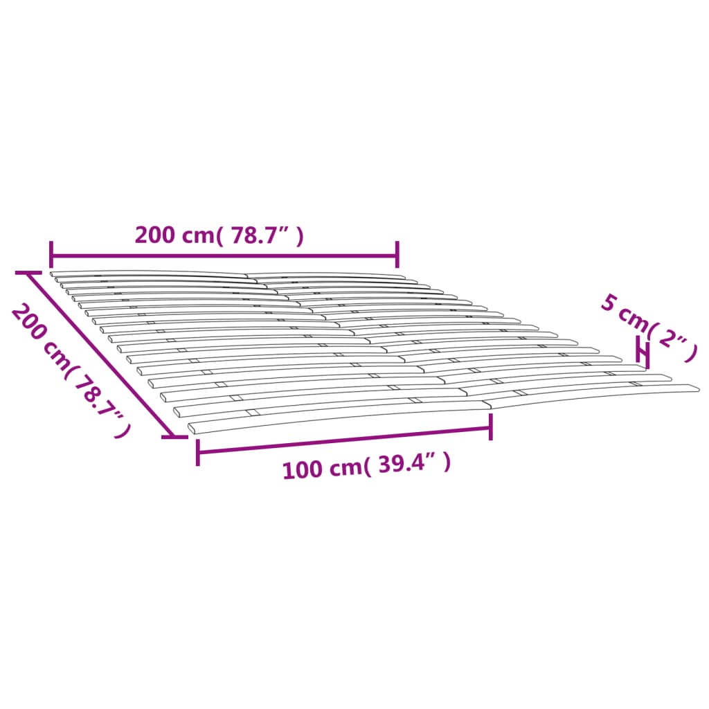 Ribbotten med 34 ribbor 2 st 100x200 cm