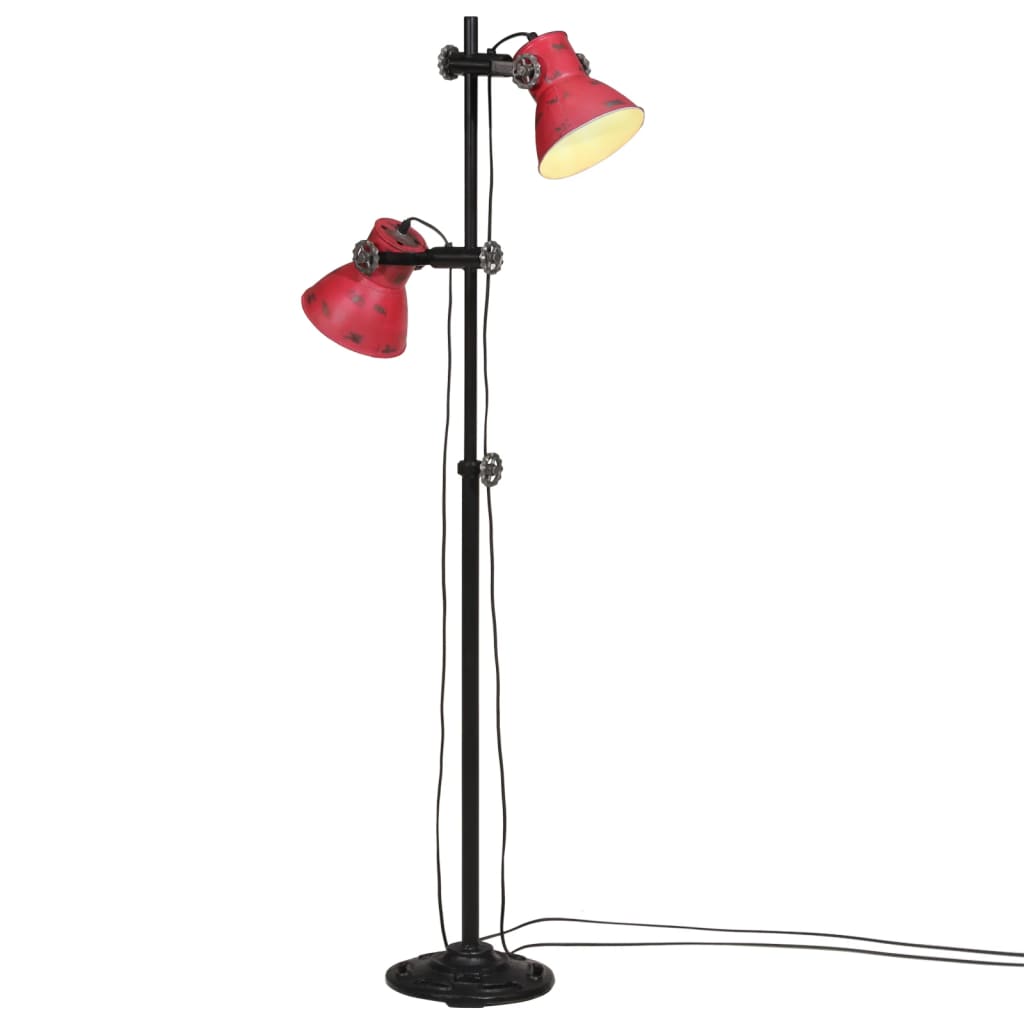 Golvlampa 25 W nött röd 25x25x90/140 cm E27