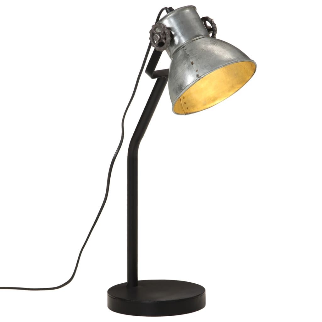 Skrivbordslampa 25 W vintage silver 17x17x60 cm E27