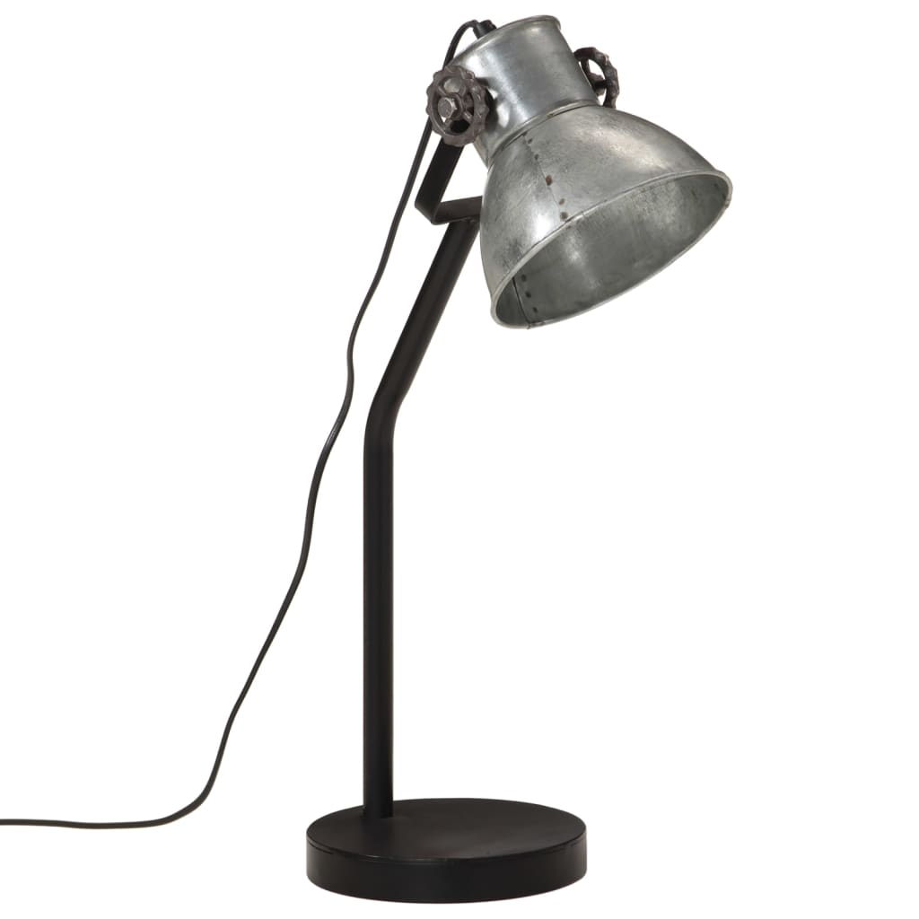 Skrivbordslampa 25 W vintage silver 17x17x60 cm E27