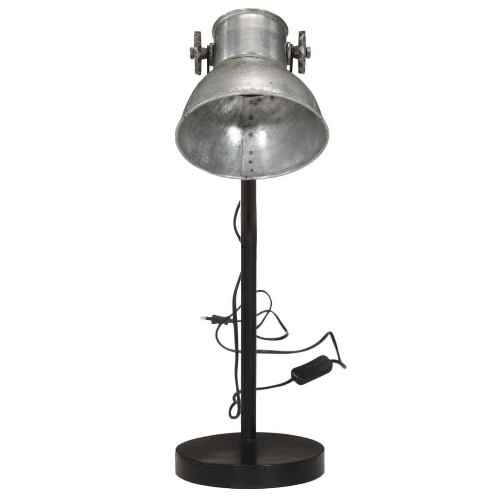 Skrivbordslampa 25 W vintage silver 17x17x60 cm E27