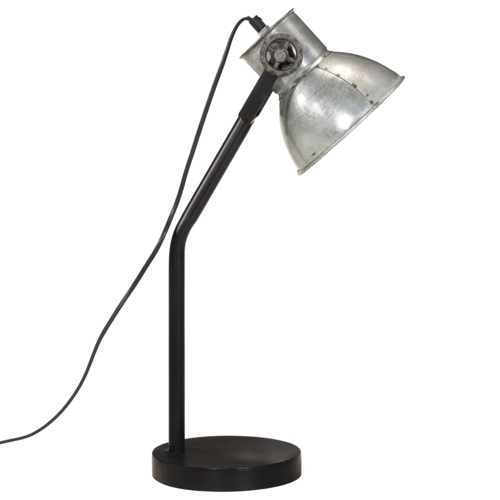 Skrivbordslampa 25 W vintage silver 17x17x60 cm E27