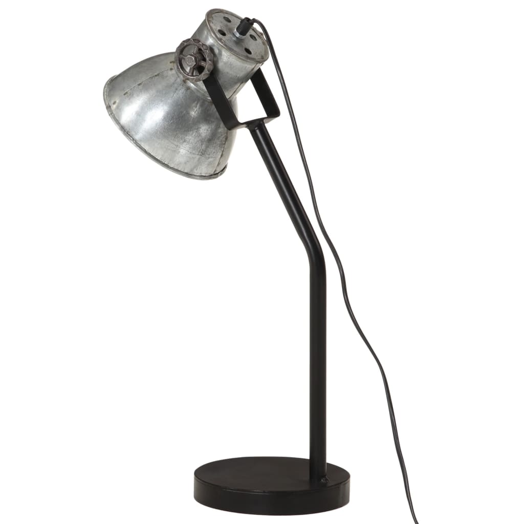 Skrivbordslampa 25 W vintage silver 17x17x60 cm E27