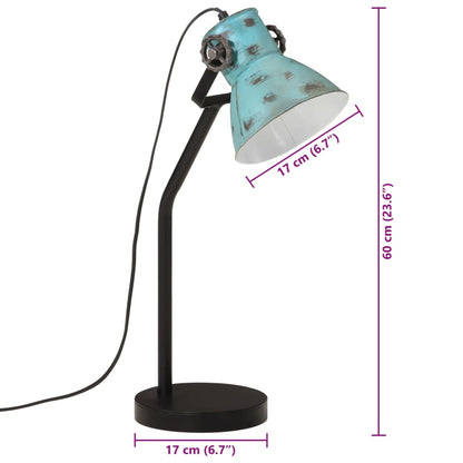 Skrivbordslampa 25 W nött blå 17x17x60 cm E27