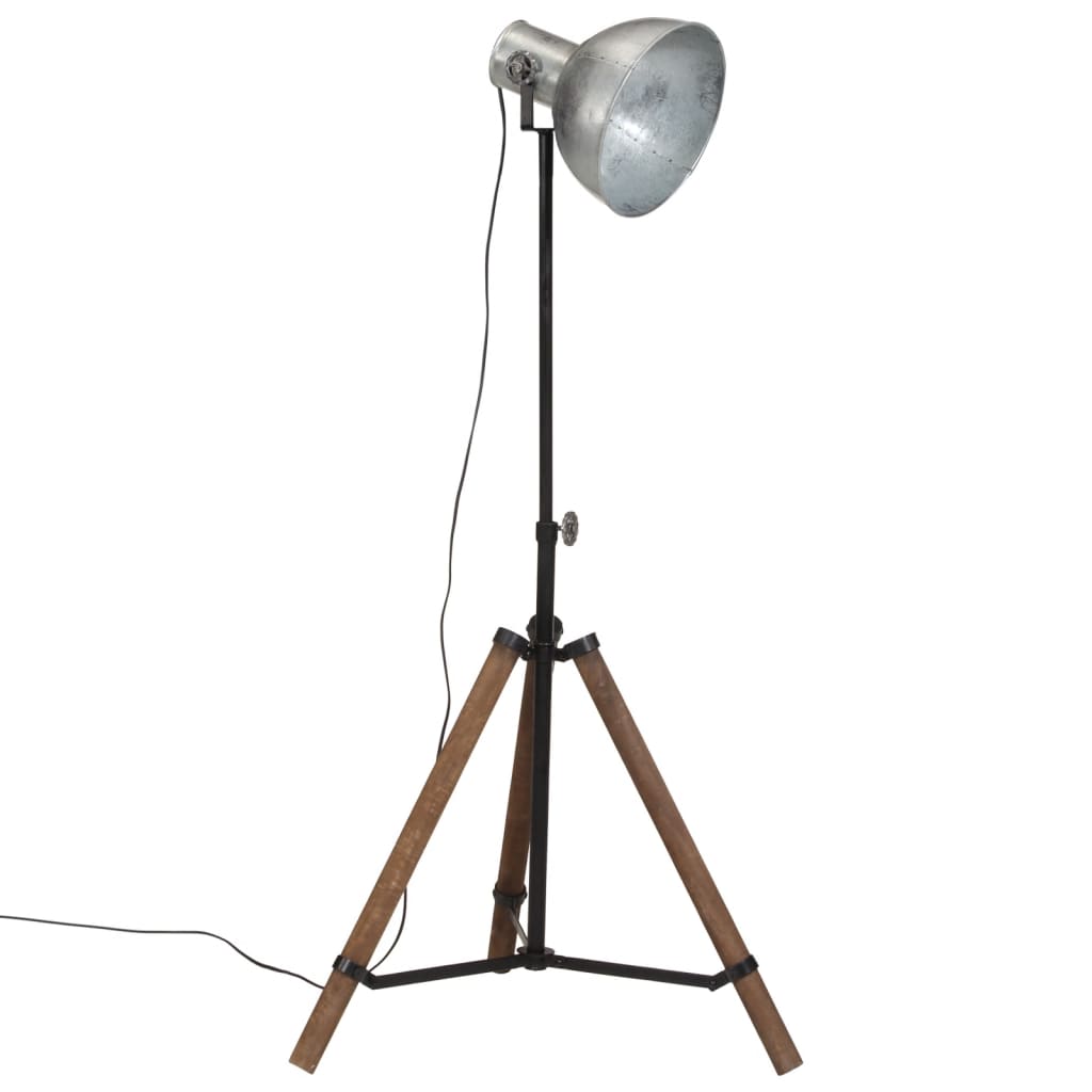 Golvlampa 25 W vintage silver 75x75x90-150 cm E27