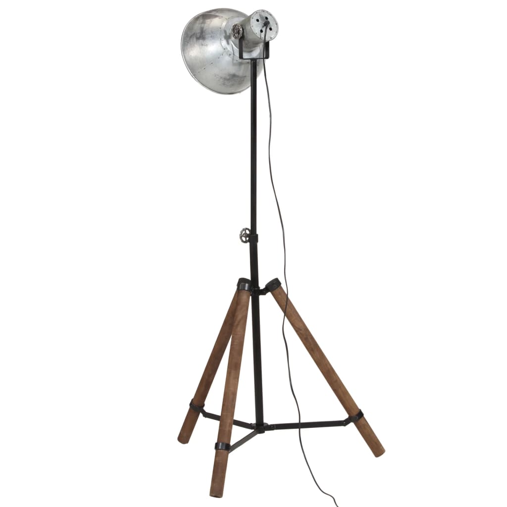 Golvlampa 25 W vintage silver 75x75x90-150 cm E27