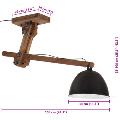 Taklampa 25 W svart 105x30x65-108 cm E27