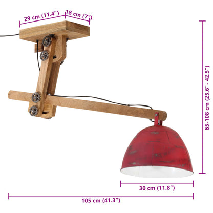 Taklampa 25 W nött röd 105x30x65-108 cm E27