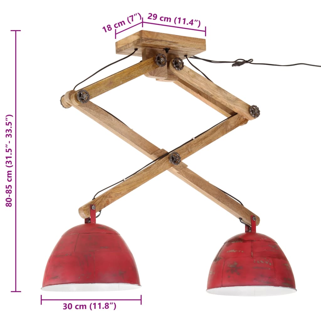 Taklampa 25 W nött röd 29x18x85 cm E27