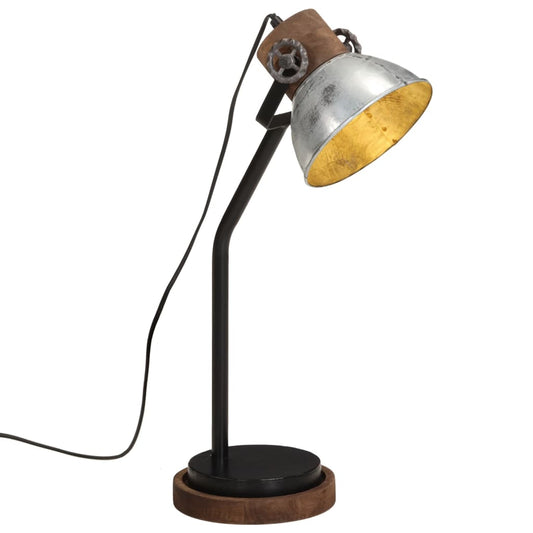 Skrivbordslampa 25 W vintage silver 18x18x60 cm E27