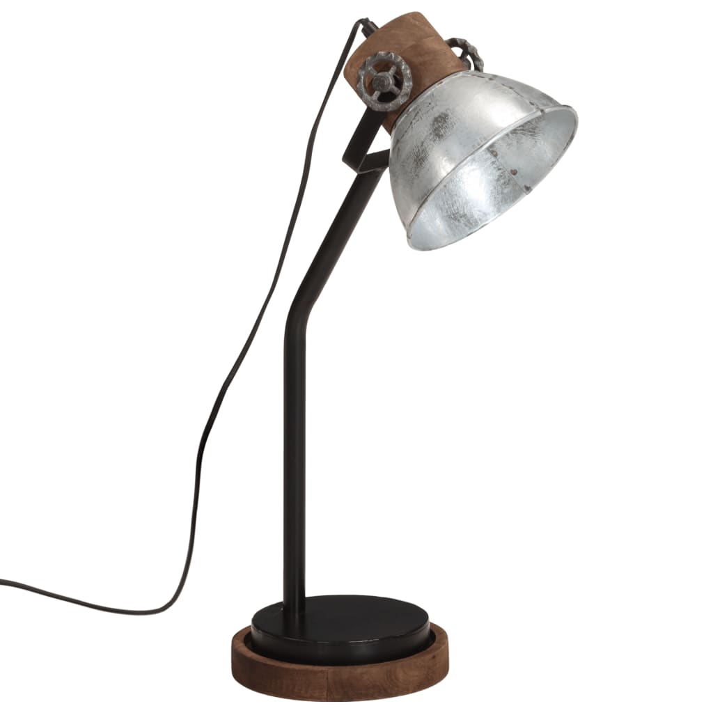 Skrivbordslampa 25 W vintage silver 18x18x60 cm E27